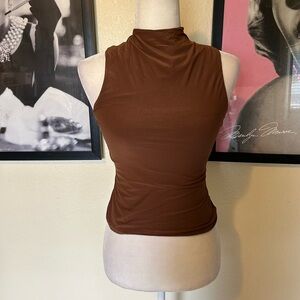 Aerie Brown High-Neck Tank Top